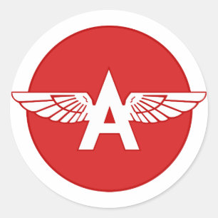 Vliegende A Benzine Rode Cirkel Platte versie Ronde Sticker