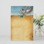 VLIEGENDE AANKONDIGING ANGEL Perkament Blue Sapphi Briefpapier (Staand voorkant)