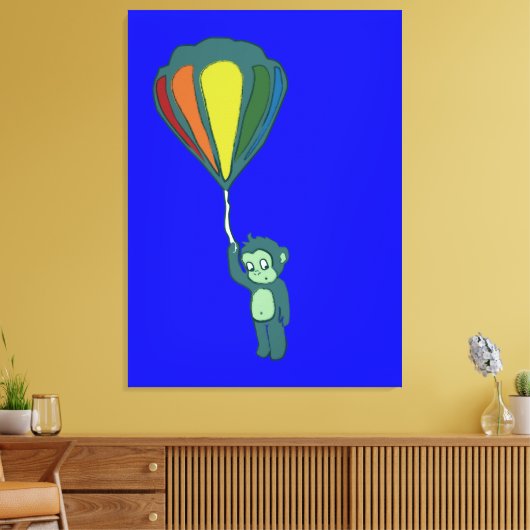 vliegende aap : luchtballon canvas afdruk (Insitu (Woonkamer))