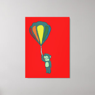 vliegende aap : luchtballon canvas afdruk