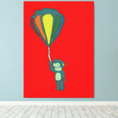 vliegende aap : luchtballon canvas afdruk (Insitu (Houten vloer))