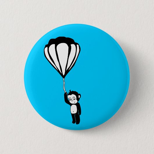 vliegende aap : luchtballon ronde button 5,7 cm (Voorkant)