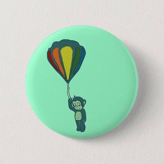 vliegende aap : luchtballon ronde button 5,7 cm (Voorkant)