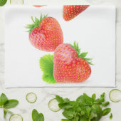 Vliegende aardbeien theedoek (Gevouwen)