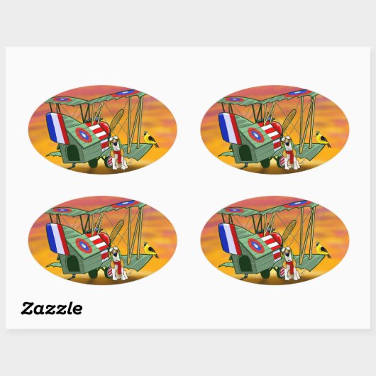 vliegende aas ovale sticker (Vel)