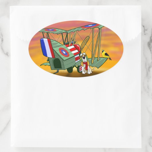 vliegende aas ovale sticker (Tas)