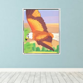 Vliegende adelaar canvas afdruk (Insitu (Houten vloer))