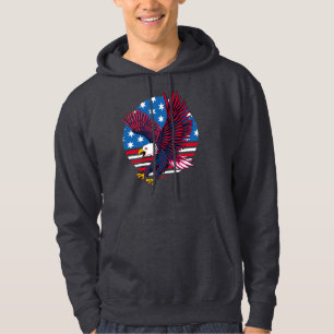 Vliegende adelaar en Amerikaanse vlag Hoodie