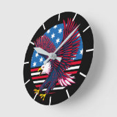 Vliegende adelaar en Amerikaanse vlag Ronde Klok (Hoek)