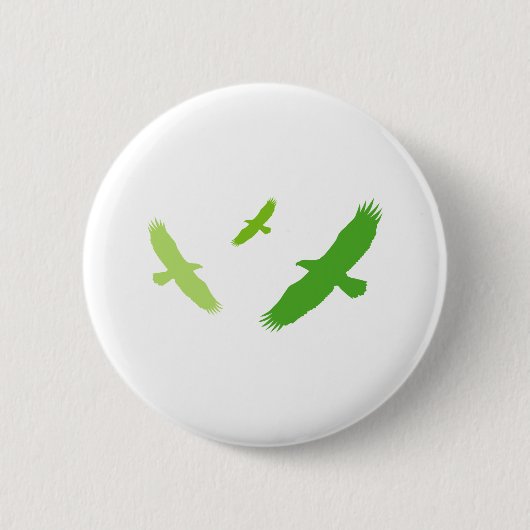 Vliegende adelaar (groen) ronde button 5,7 cm (Voorkant)