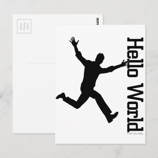 Vliegende afbeelding zwart/wit, groen Briefkaart (Voorkant / Achterkant)