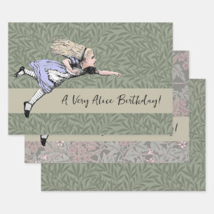 Vliegende Alice Wonderland Avontuur Oude Tenniel Inpakpapier Vel