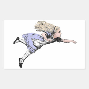 Vliegende Alice Wonderland Avontuur Oude Tenniel Rechthoekige Sticker