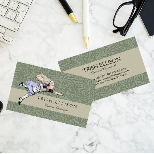 Vliegende Alice Wonderland Avontuur Oude Tenniel Visitekaartje