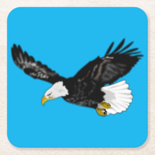 Vliegende Amerikaanse Bald Eagle Paper Onderzetter
