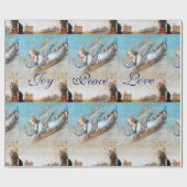 VLIEGENDE ANGEL KERST VREUGDE VREDE LIEFDE CADEAUPAPIER (Vlak)