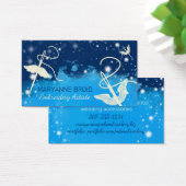 Vliegende angel naaignaald bordembroiderig kantele visitekaartje (Bureau)