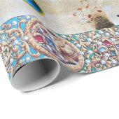 VLIEGENDE ANGEL ROOD BLAUWE EDELSTENEN XMAS CADEAUPAPIER (Rol Hoek)