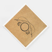 Vliegende Antiek Geviste rijen Kunstillustratie Servet (Hoek)