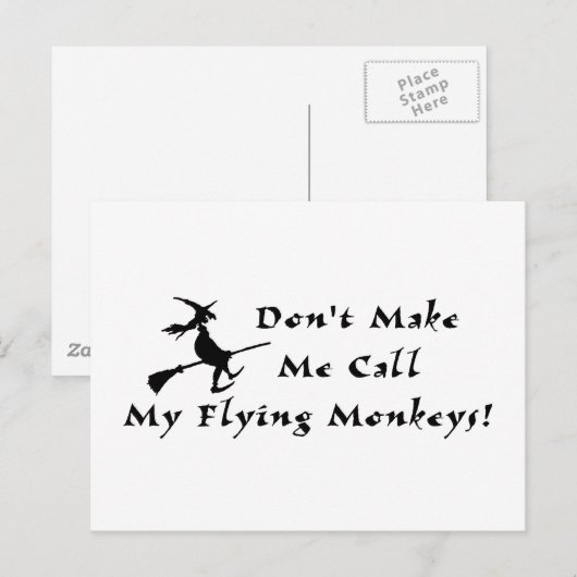 Vliegende apen briefkaart (Voorkant / Achterkant)
