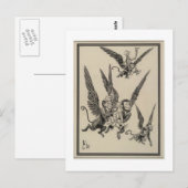 Vliegende apen briefkaart (Voorkant / Achterkant)