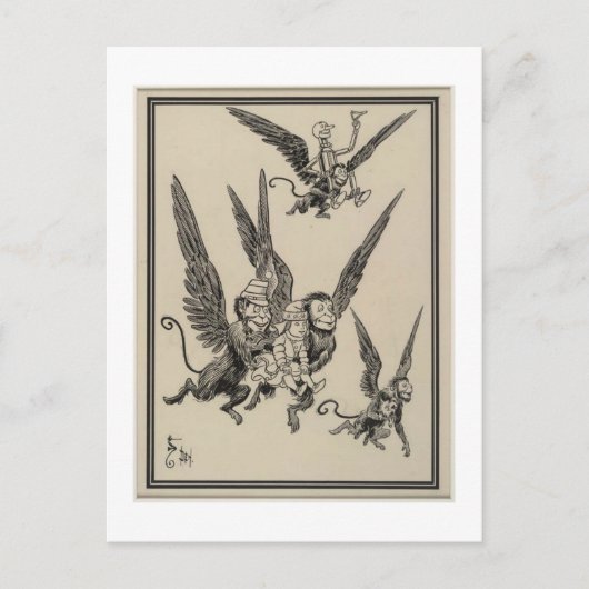 Vliegende apen briefkaart (Voorkant)