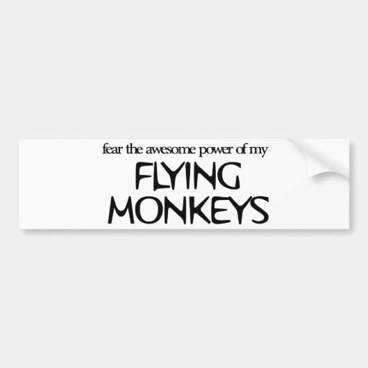 Vliegende apen bumpersticker (Voorkant)