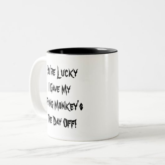 Vliegende apen tweekleurige koffiemok (Voorkant links)