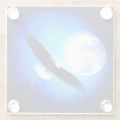 Vliegende arend & maan glazen onderzetter (Achterkant)