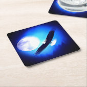 Vliegende arend & maan kartonnen onderzetters (Schuin)