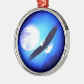 Vliegende arend & maan metalen ornament (Links)