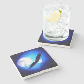 Vliegende arend & maan stenen onderzetter (Zijkant)