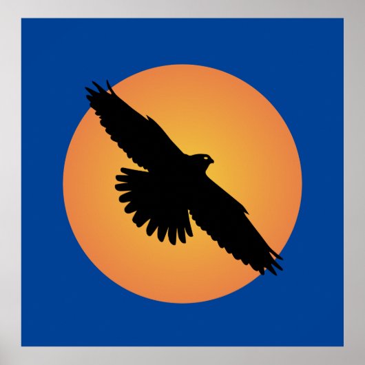 Vliegende arend voor de zon poster (Voorkant)