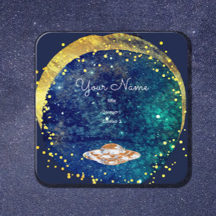 Vliegende artistieke sterrenstelsels vierkante visitekaartje