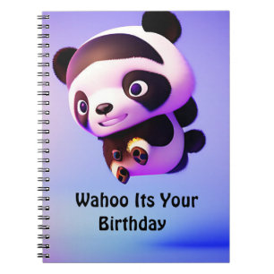 Vliegende Baby Panda, Notitieboek van Birthday