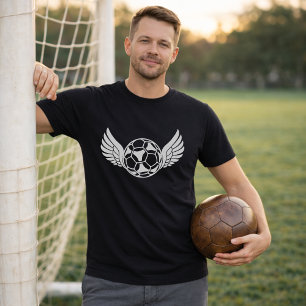Vliegende Bal Voetbal Kunst; Vleugelvrij Voetbal G T-shirt