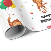 Vliegende ballon aap cadeaupapier (Rol Hoek)