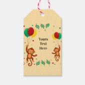 Vliegende ballon met aap cadeaulabel (Voorkant)