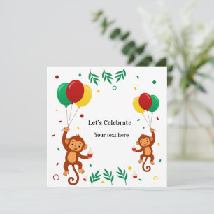 Vliegende ballon met aap kaart