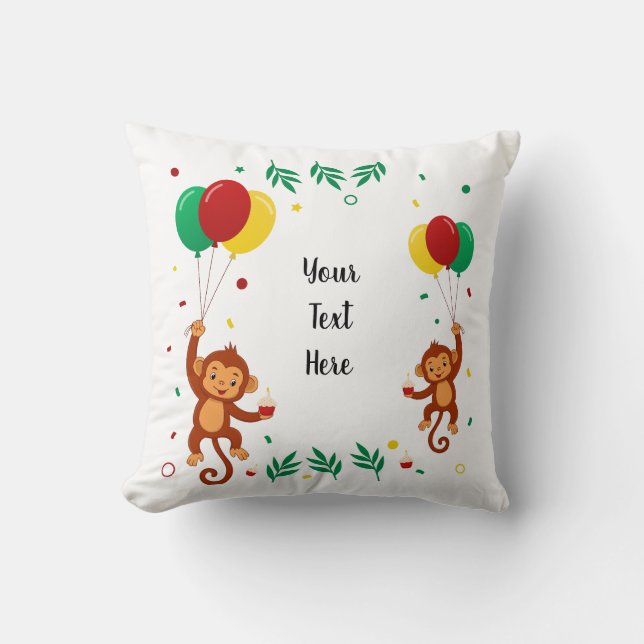 Vliegende ballon met aap kussen (Voorkant)