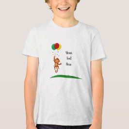 Vliegende ballon met aap Tri-Blend shirt