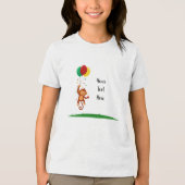 Vliegende ballon met aap Tri-Blend shirt (Voorkant)
