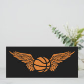 vliegende basketbal kaart (Staand voorkant)