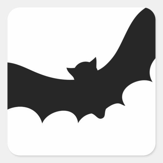 Vliegende Bat in Silhouette - Halloween Vierkante Sticker (Voorkant)