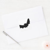 Vliegende Bat in Silhouette - Halloween Vierkante Sticker (Envelop)