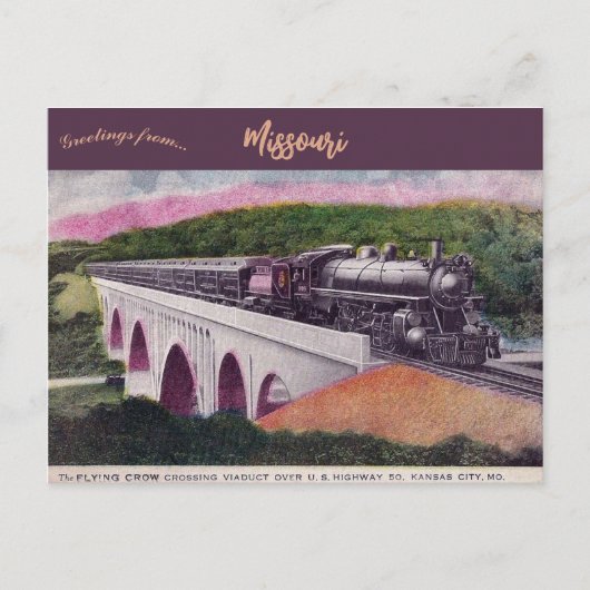  vliegende beugel Kansas City Train Missouri Briefkaart (Voorkant)