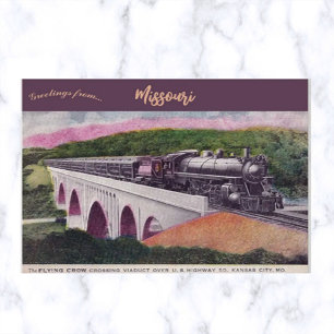 vliegende beugel Kansas City Train Missouri Briefkaart