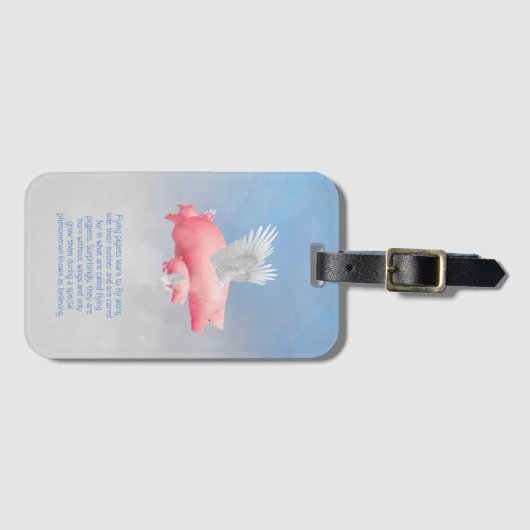 Vliegende biggen bagagelabel (Voorkant (horizontaal))