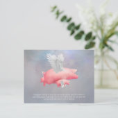 Vliegende biggen briefkaart (Staand voorkant)