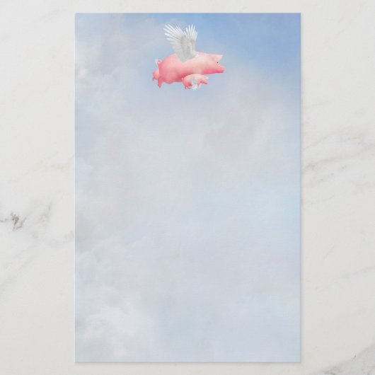 Vliegende biggen met hun moederbankier briefpapier (Voorkant)